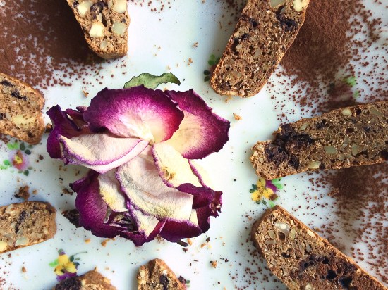 Biscotti and rose still lifejpg